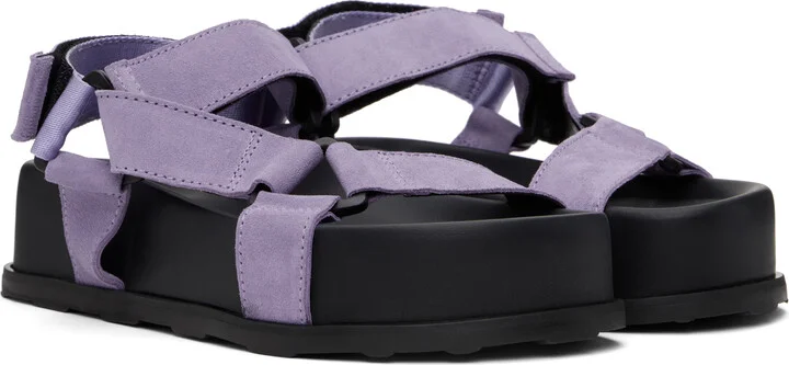 Moschino Purple & Black Sporty Sandals - Image 4