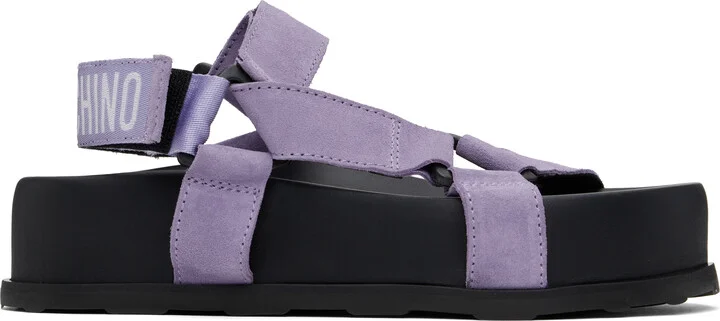 Moschino Purple & Black Sporty Sandals