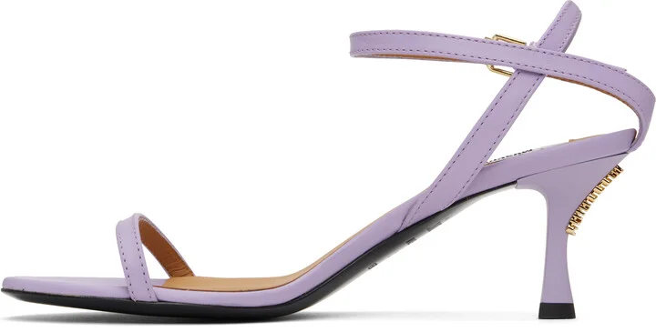 Moschino Purple Buckled Bow Heeled Sandals - Image 3