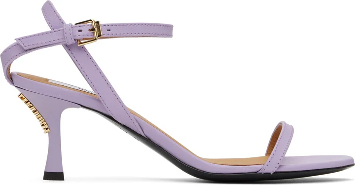 Moschino Purple Buckled Bow Heeled Sandals