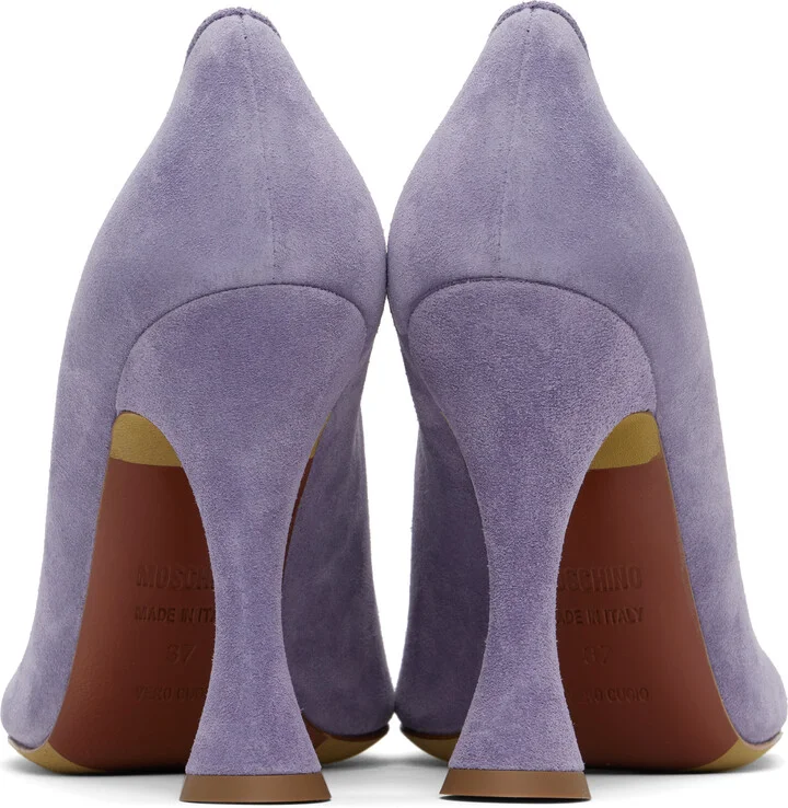 Moschino Purple Duck Suede Heels - Image 2