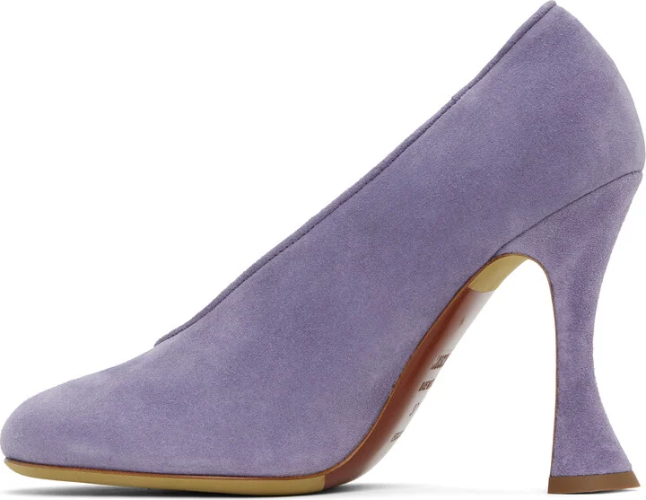 Moschino Purple Duck Suede Heels - Image 3