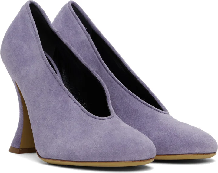 Moschino Purple Duck Suede Heels - Image 4
