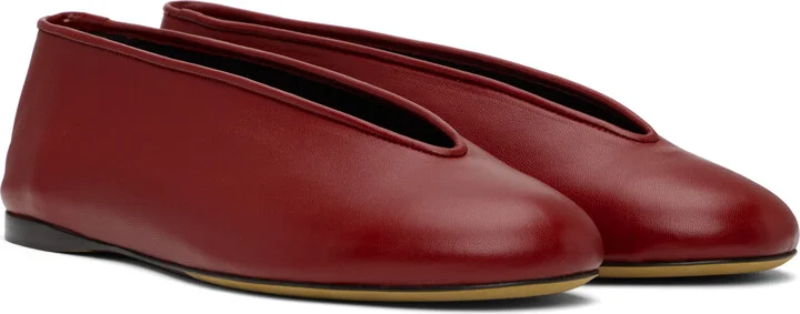 Moschino Red Duck Nappa Ballerina Flats - Image 4