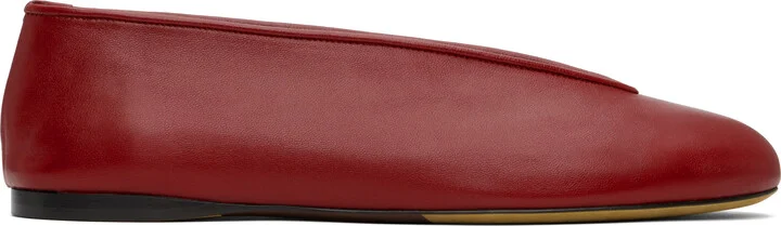 Moschino Red Duck Nappa Ballerina Flats