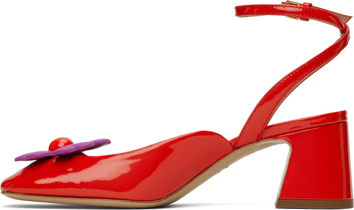 Moschino Red Heart Flower Heels - Image 3