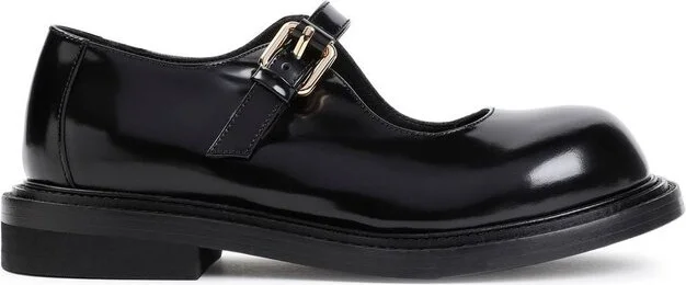 Moschino Round-Toe Buckled Flat Shoes