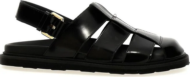 Moschino Round Toe Strap Detailed Sandals