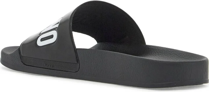 MOSCHINO rubber slides with logo branding - Image 2