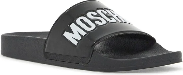 MOSCHINO rubber slides with logo branding - Image 4