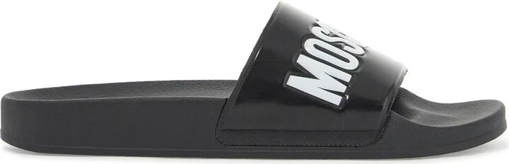 MOSCHINO rubber slides with logo branding
