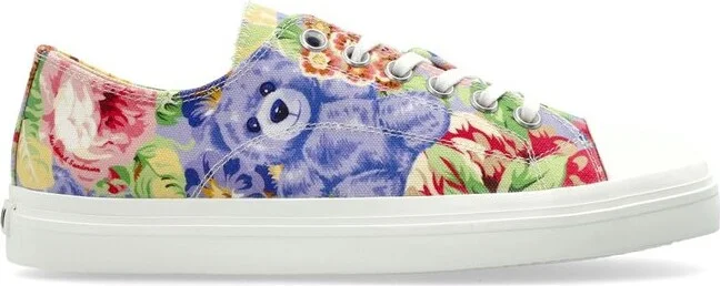 Moschino Teddy Bear Printed Lace-Up Sneakers