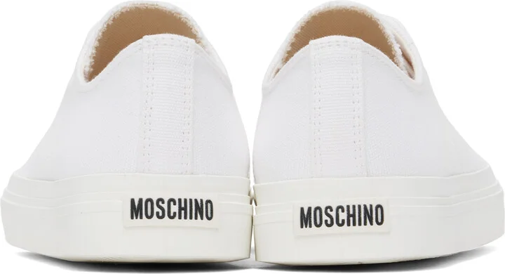 Moschino White Canvas Sneakers - Image 2