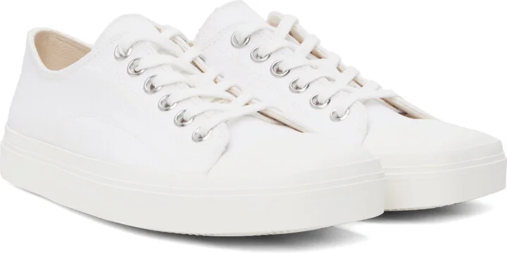 Moschino White Canvas Sneakers - Image 4