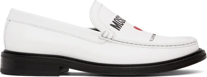 Moschino White College Loafers
