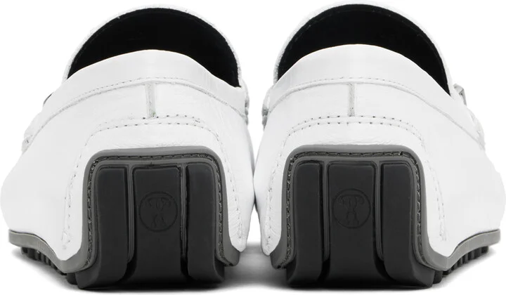 Moschino White Driver Loafers - Image 2