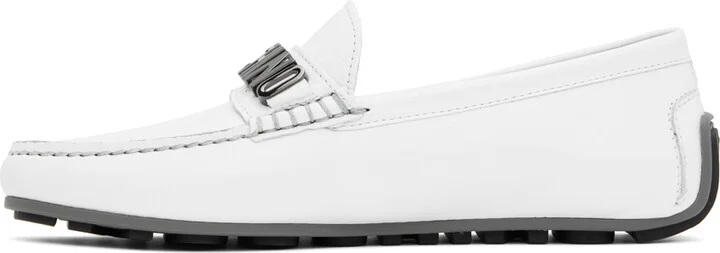 Moschino White Driver Loafers - Image 3