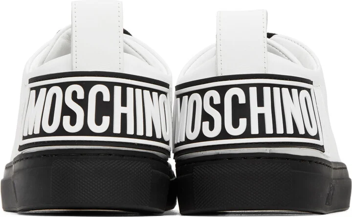 Moschino White Embossed Sneakers - Image 2
