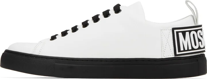 Moschino White Embossed Sneakers - Image 3