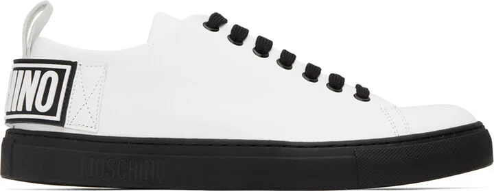 Moschino White Embossed Sneakers