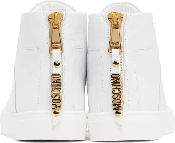 Moschino White High-Top Sneakers - Image 2