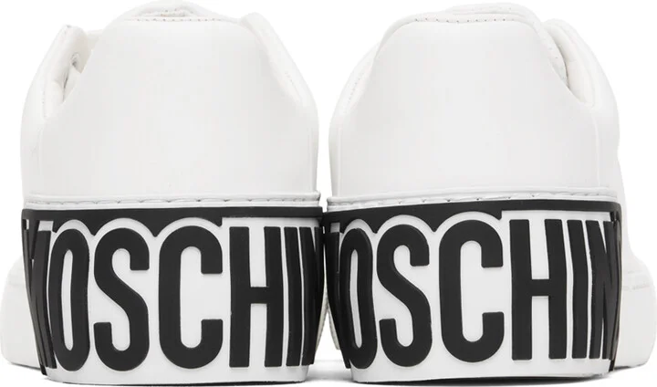 Moschino White Maxi Logo Sneakers - Image 2