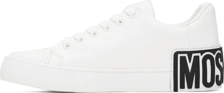 Moschino White Maxi Logo Sneakers - Image 3