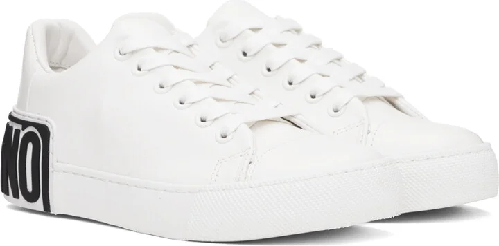 Moschino White Maxi Logo Sneakers - Image 4