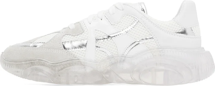 Moschino White Teddy Transparent Sole Sneakers - Image 3