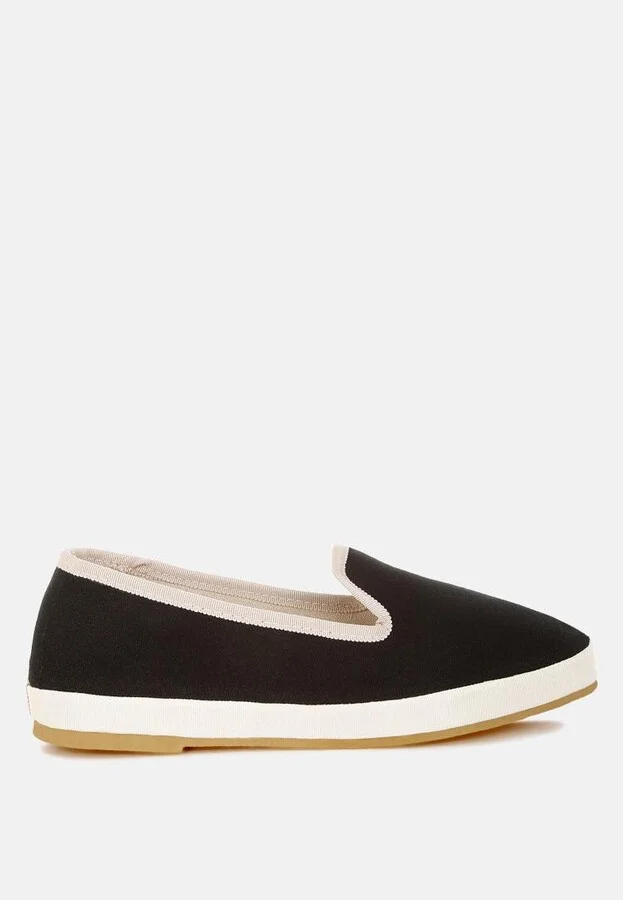 Moshka Round Toe Canvas Slip-On Loafers - Image 2