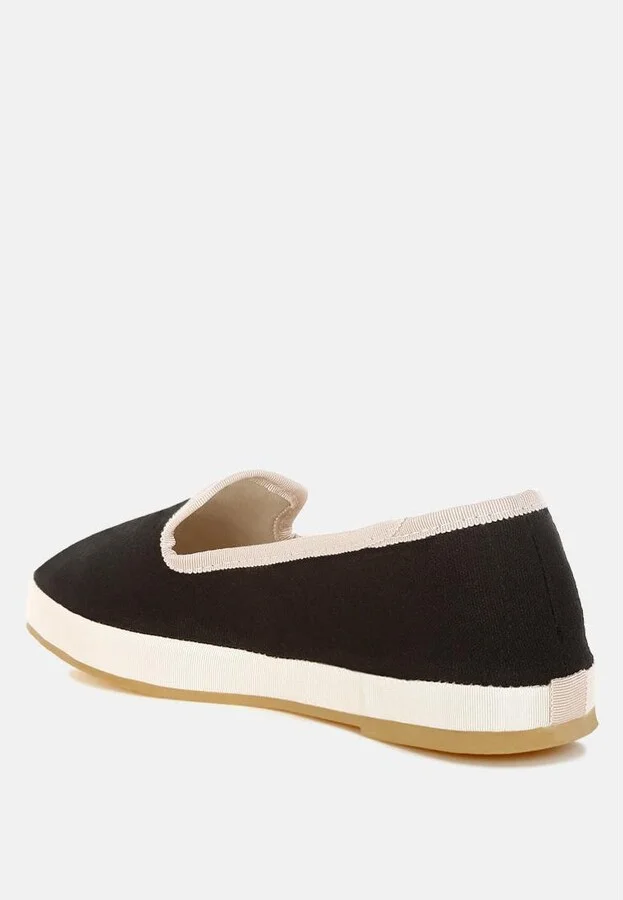 Moshka Round Toe Canvas Slip-On Loafers - Image 3
