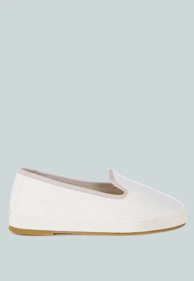 Moshka Round Toe Canvas Slip-On Loafers - Image 4