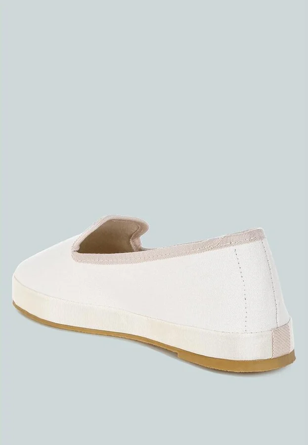 Moshka Round Toe Canvas Slip-On Loafers - Image 5