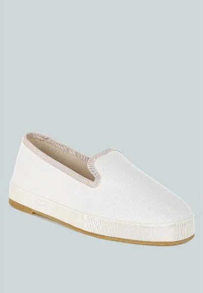 Moshka Round Toe Canvas Slip-On Loafers Women - Image 2