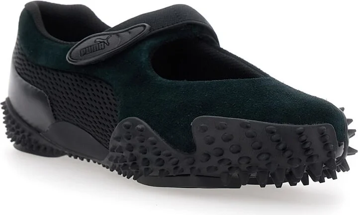 'mostro Fey' Black Sneakers With Touch-strap Closure And Rubber Sole With Cleats In Suede And Mesh Man - Image 2