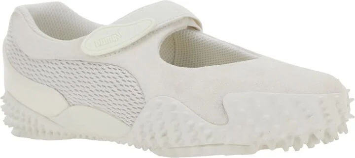 'mostro Fey' White Sneakers With Touch-strap Closure And Rubber Sole With Cleats In Suede And Mesh Man - Image 2