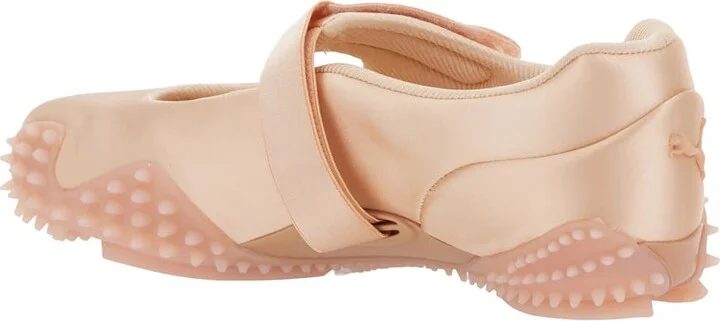 Mostro Pink Flats With Tread Sole And Logo On The Back In Fabric Unisex - Image 2