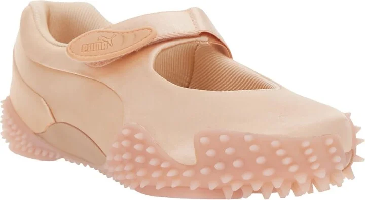 Mostro Pink Flats With Tread Sole And Logo On The Back In Fabric Unisex