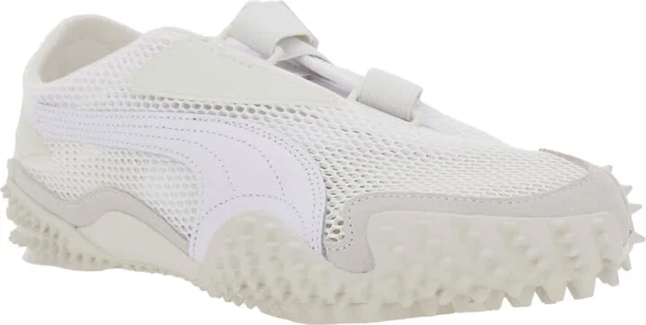Mostro White Low Top Sneaker With Logo On Heel And Mesh Inserts In Fabric Unisex - Image 2