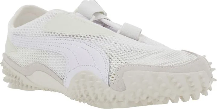 ‘Mostro' White Low Top Sneaker With Logo On Heel And Mesh Inserts In Fabric Unisex - Image 2
