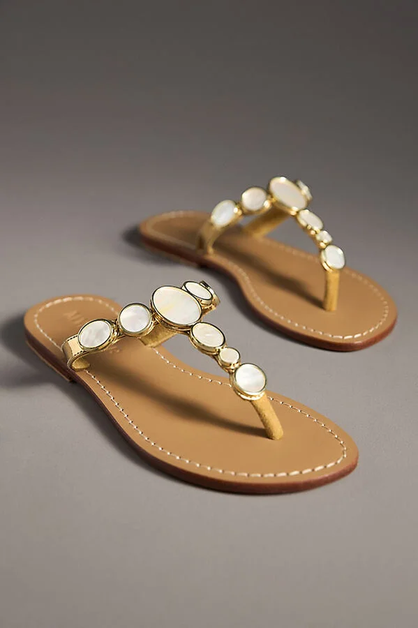 Mother-of-Pearl Thong Sandals