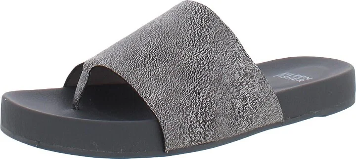 Motion Womens Leather Slip On Thong Sandals