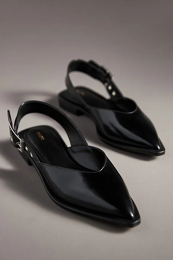Moto Pointed-Toe Slingback Flats - Image 2
