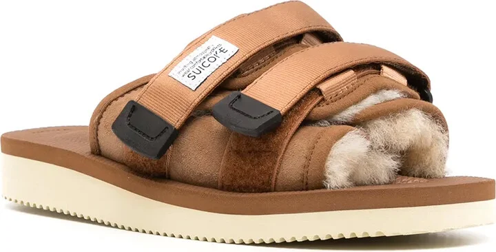 Moto shearling-trim slides - Image 2