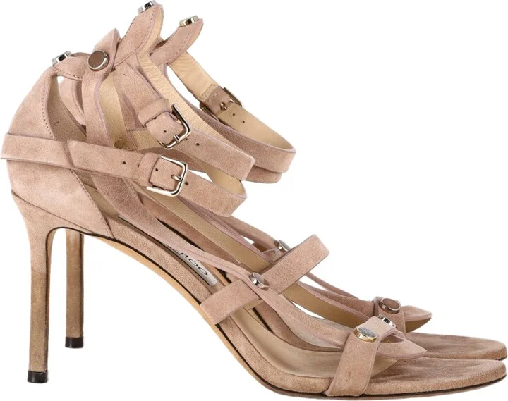 Motoko 100 Sandal Heels in Nude Suede