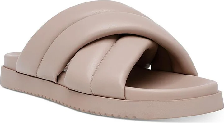 Motte Womens Faux Leather Slip On Slide Sandals