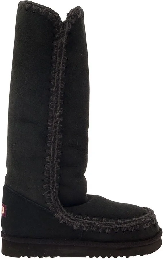 Mou Contarst Stitched Knee-Length Boots
