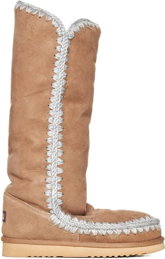 Mou Contarst Stitched Knee-Length Boots