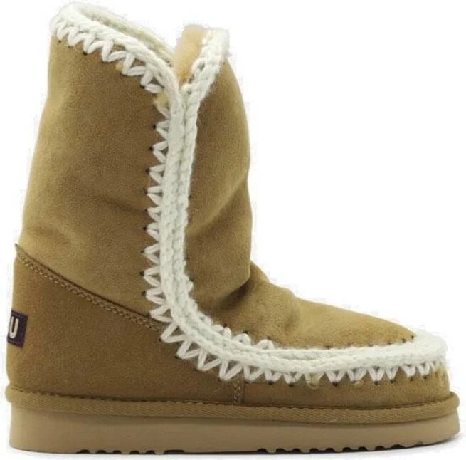 Mou Contrast Stitched Chunky Boots