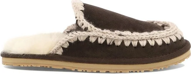 Mou Contrast-Stitching Slip-On Slippers